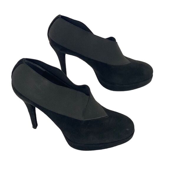 Stuart Weitzman Greatneck Heeled Ankle Bootie Womens Size 8 M Black Suede Spain - Picture 5 of 13